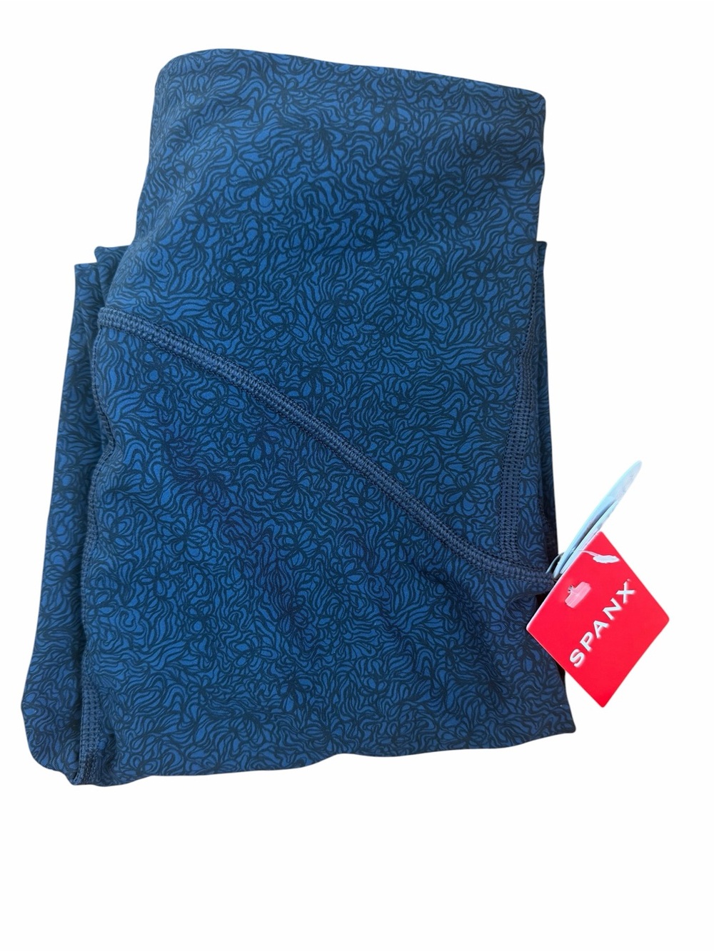 SPANX Shape Booty Boost 7/8 Navy Swirl Leggings Size Small Retail $98
